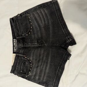 Idyllwind Black Jean Shorts with Distressed Gradient